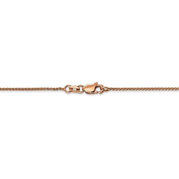 14k Rose Gold 1mm Solid Spiga Chain Anklet, 9 Inch - Picture 3 of 6